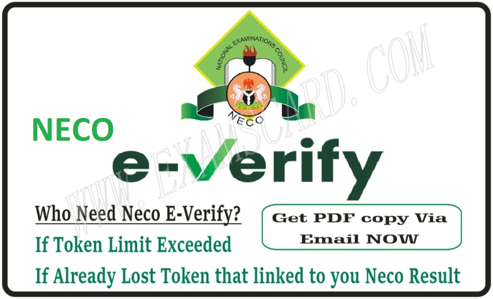 NECO RESULT VERIFICATION PIN online