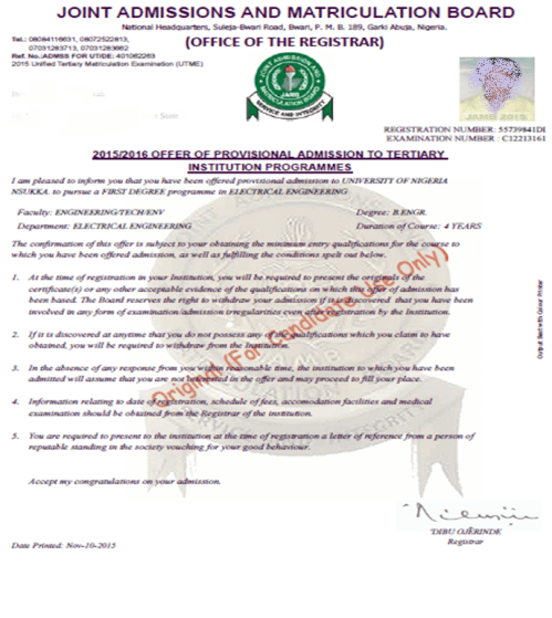 how to print admission letter